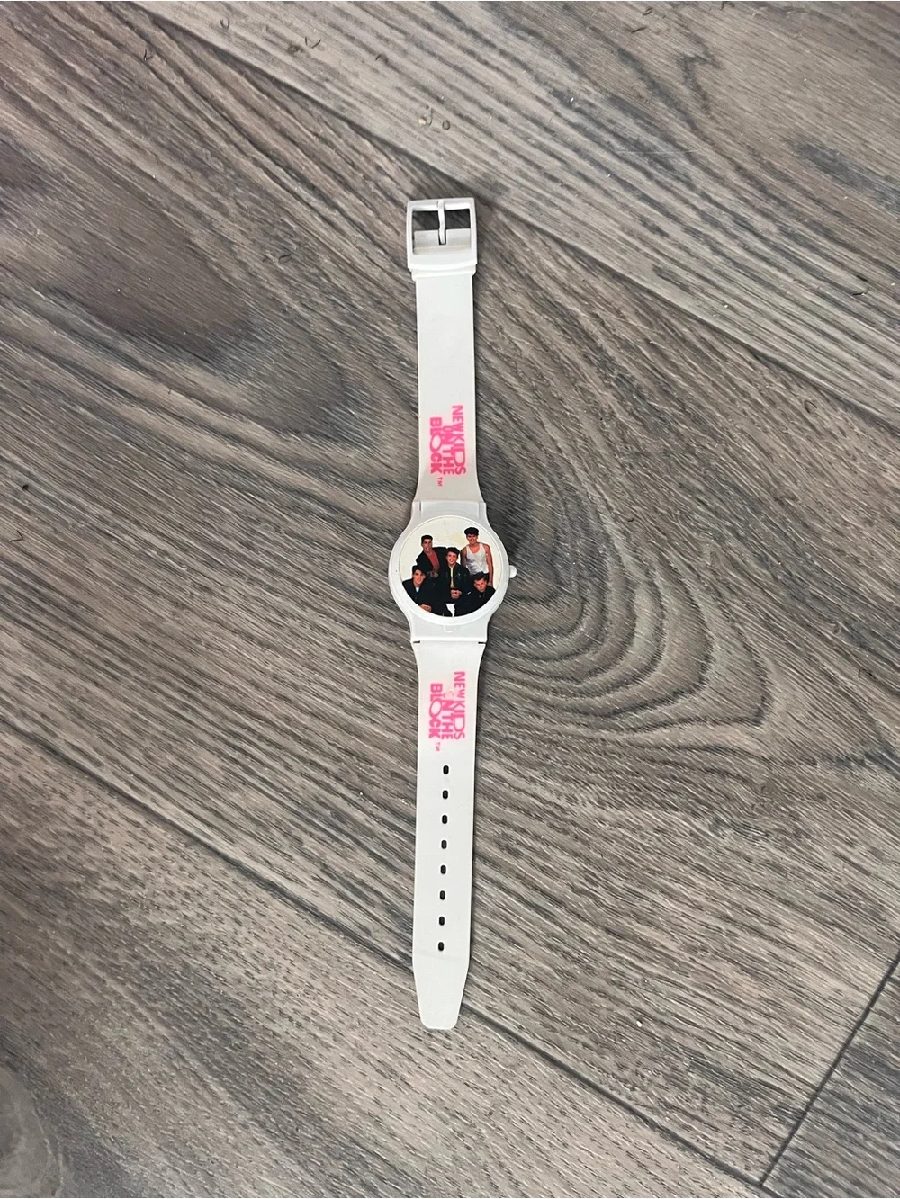 New Kids on the Block White Pink Logo Wristwatch
